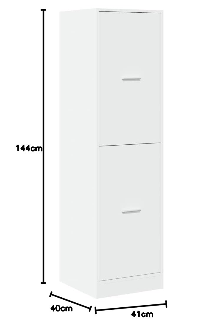 Apothekerschrank Weiß Holzwerkstoff Schlank Aufbewahrungsschrank 40x41x144,5 cm mit 4 Schubladen für Küche Bad Büro Garten