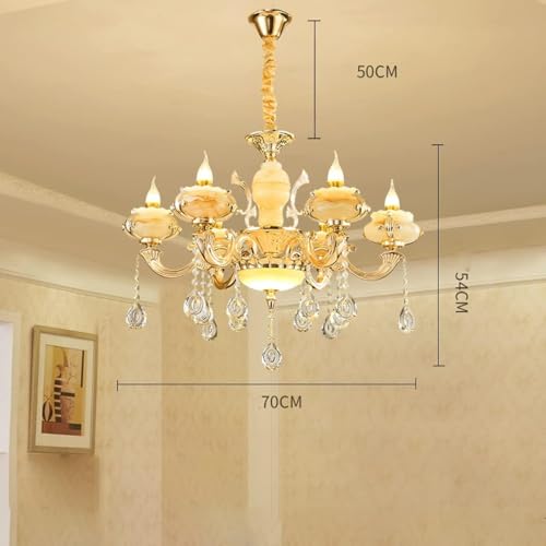 Lustre de luxe 6 lumières avec suspension en alliage robuste
