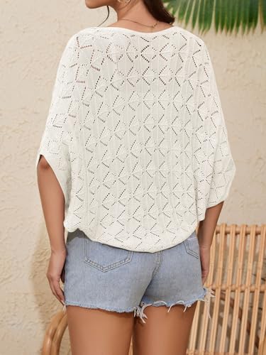 Women's Summer Lightweight Cropped Cardigans Crochet Batwing Cardigan Boho Bolero Shrug for Dress Open Dress Cover Up3