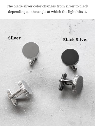 Image of [TAVARAT] Cufflinks for Men cuff links mens classic round shape Black Silver Light Gold Tps-177