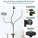 JEBUTU Webcam Stand Camera Mount with Phone Holder& Rotatable Ball Head, 25 Inch Flexible Cell Phone Stand Desk Mount Camera Stand Gooseneck with 1/4
