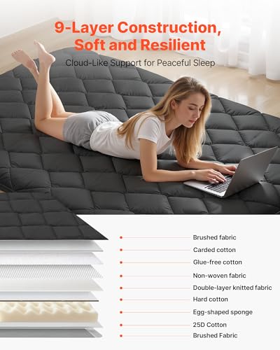 Image of VEVOR Japanese Floor Mattress, Futon Mattress, 100% High Density Comfortable Foam, Foldable Tatami Mat with Storage Bag, Sleeping Pad for Camping Dormitory Yoga