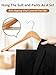 AMKUFO Wide Shoulder Wooden Hangers 8 Pack Coat Hanger with Non Slip Pants Bar, Heavy Duty Suit Hanger Wood Clothes Hangers with Smooth Finish 360° Swivel Hook for Sweater Jackets Shirts Natural