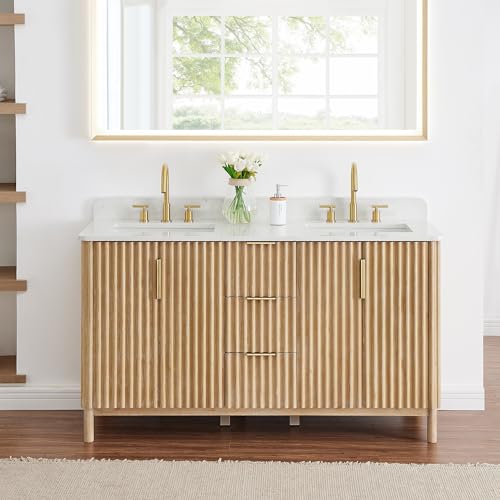 Altair Design Sierra 60" Wood Vanity in Washed Light Brown