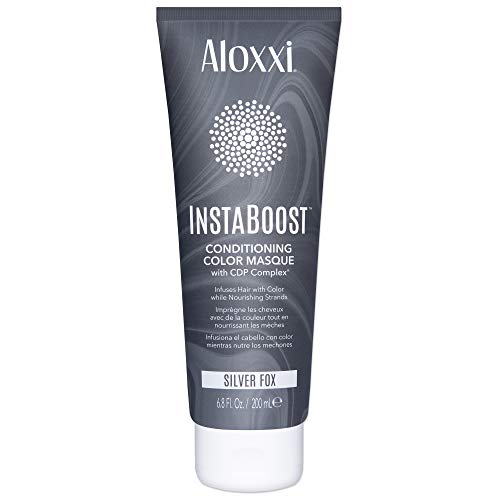 ALOXXI InstaBoost SILVER Color Depositing Conditioner Mask – Instant Temporary Hair Color Dye - Hair Color Masque for Deep Conditioning (Silver Fox), 6.8 Fl Oz