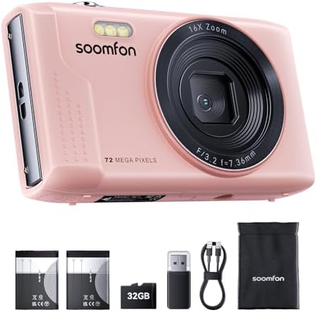 SOOMFON Digital Camera, Max 72MP Compact digital Camera with 2.8'...