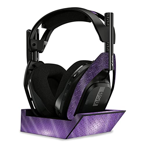 Image of MightySkins Glossy Glitter Skin Compatible with Astro A50 Wireless Headphones + Base Station (Gen 4) - Purple Diamond Plate | Protective, Durable High-Gloss Glitter Finish | Easy to Apply