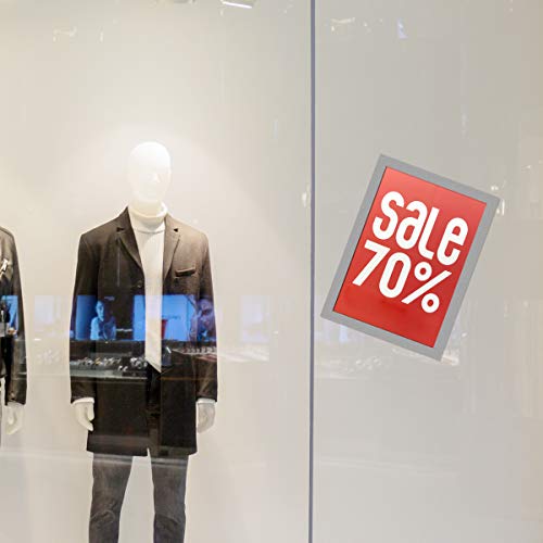 ZHIDIAN Document Sign Holder Pockets with Adhesive Back, Plastic Poster Picture Notice Display Frame for Window/Door/Wall/Cabinet, 8.5 x 11.6 Inches, Silver, 6 Pack - Thumbnail 7