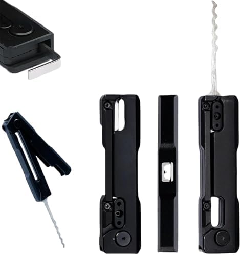 Crovakeu Professional Lock Pick Set - 1-Piece Compact Locksmith Tools Kit with Practice Locks for Beginners & Pros - Portable Lockpicking Tools for Fidget, Stress Relief & Skill Training