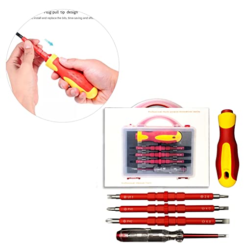 Conjunto de Chave de Fenda Eletrônica 5 Em 1 Com Brocas de Precisão, Kit de Chave de Fenda Multifunc