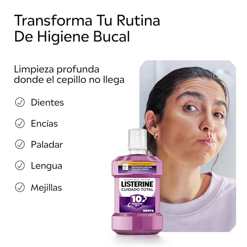 Miniatura 6 de Listerine Cuidado Total Pack De 2 X 1 L , Enjuague Bucal Con Flúor, Colutorio Bucal Con 6 Beneficios En 1, Elixir Bucal Para Una Limpieza Bucal Completa El Embalaje Puede Variar