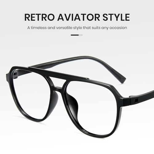 Image of Cyxus Aviator Blue Light Glasses for Women Men Reduce Eye Strain 8196 | Eye Protection,UV Protection,Retro Pilot Frame,Ideal for Office Work Daily Wear