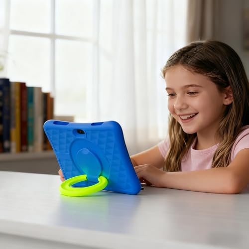 Image of ZZB Kids Tablet 10 Inch, Android 15.0, 8GB (3+5 Extended) RAM 32GB ROM (Expandable to 1TB) Dual Camera 6000mAh Preloaded with Kid-Friendly Apps Tablet with Case,Android Tablets for Kids (Deep Blue)