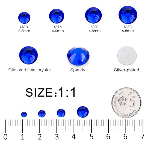 Image of Flatback Rhinestones Bulk, 14400PCS Sapphire Rhinestones for Clothes DIY Decoration Crafts, Sapphire, SS10, 2.7-2.9mm