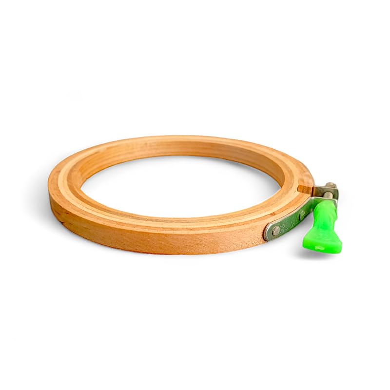 Image of 4 Inch Wooden Embroidery Hoop Ring (3 Ply, Pack of 1) - Frame for Craft Kit, Mini Hand Embroidery