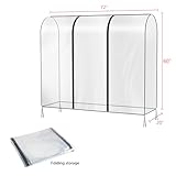 Syeeiex 6ft Transparent Clothes Rail Cover Strong Zipped 182cm Hanging Coat Large Protective Garment Cover For Clothes Rack - Image 5