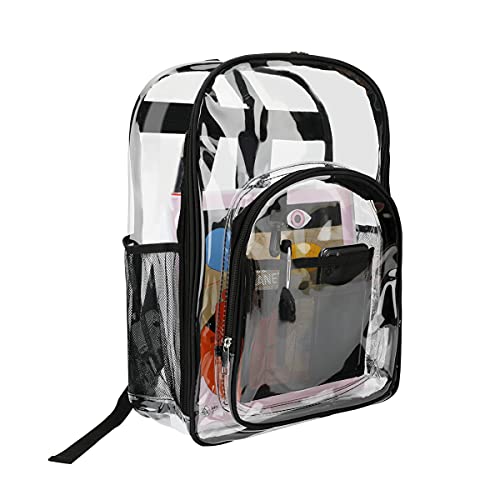 LINGSFIRE Sac à Dos Transparent Impermeable Grande Capacité Sac à Dos Scolaire Unisexe Sacs à dos Loisir PVC Sac à Dos D'école avec Bretelles Réglables pour Enfants Adultes École Travail Voyage Cover