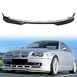 MODILOVER Front Bumper Lip Spoiler Compatible with 1999-2003 BMW 3-Series E46 Coupe, PU Unpainted Black H Style Add-on Front Splitter Air Dam Chin Protector