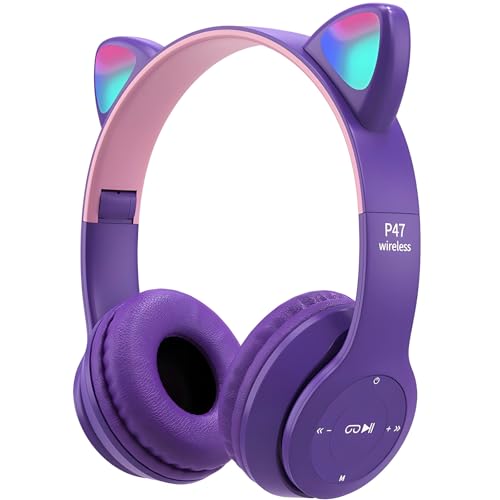 Retoo Auriculares Orejas de Gato Auriculares Bluetooth para Niños Inalámbricos...
