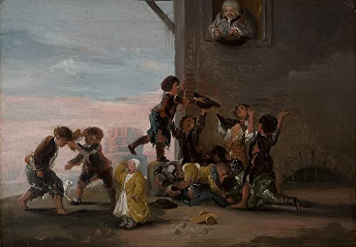 Lienzo Niños peleando por castañas, cuadro Goya para decoración de paredes de salón y dormitorio