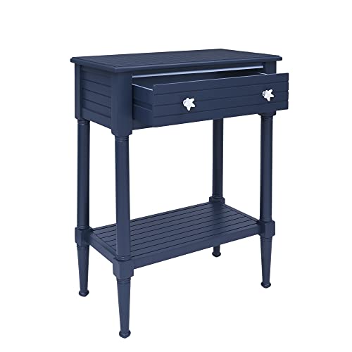 Linon Raleigh Navy Accent Table with Storage and Whimsical Starfish Drawer Pulls, 30.25" Tall - Image 11