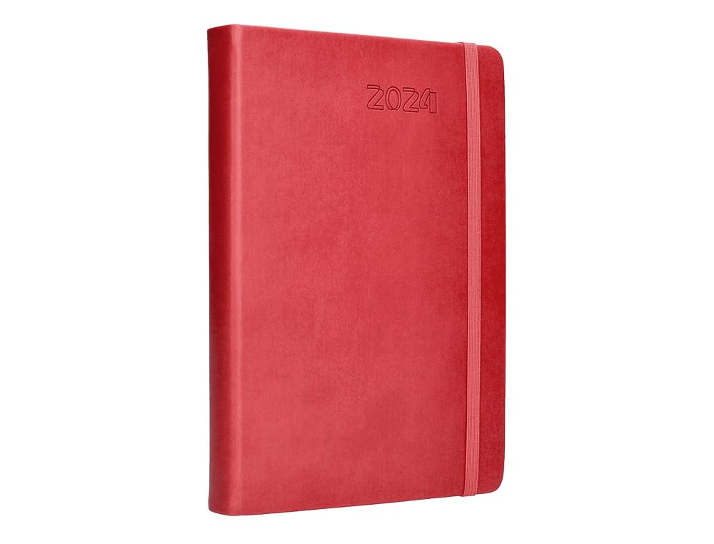 Liderpapel Esparta Binded Diary 15 x 21 cm 2024 Day Page with Pink Ruler Paper 70 g