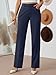 LILLUSORY Work Dress Pants Womens Business Casual High Waisted Trousers Slacks 2025 Fashion Ladies Dressy Straight Leg Teacher Outfits Office Professional Clothes Navy 8