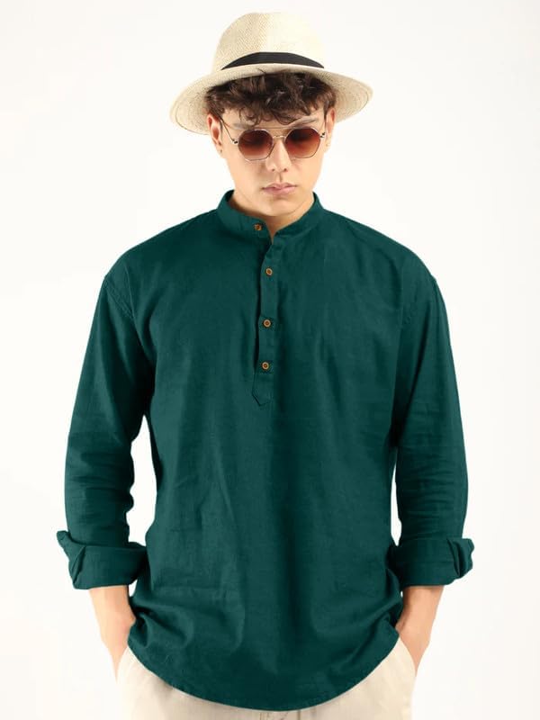 Image of ROYALSCOUT Men's Cotton Blend Full Sleeve Kurta Shirts Pack of 1 Designed for Festive Moments, Cultural Functions, or Casual Gatherings