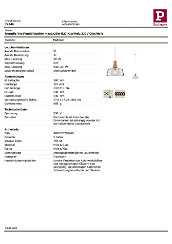 Paulmann 79744 Neordic Yva Lampadario a