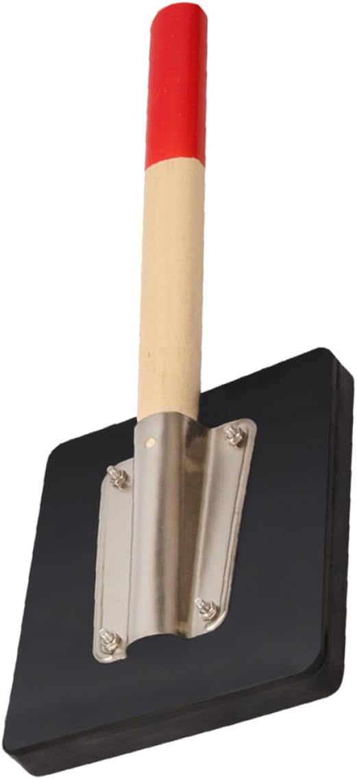 Rubber Clapper Mallet with Wooden Handle Square Rubber Tapping Block for Floor Tile Paving Tool for Workers