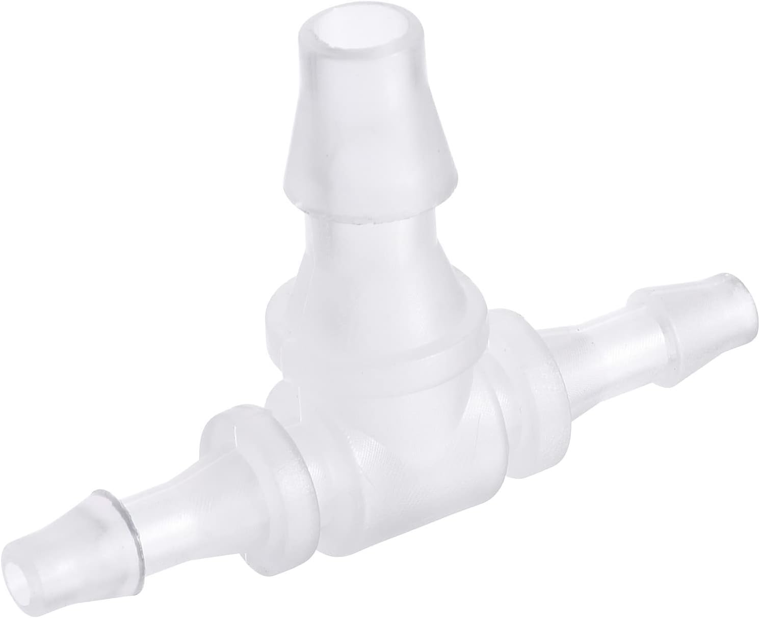 M METERXITY 4 Pack Barb Hose Fittings - 4x6x4mm OD Tee Plastic Pipe Connectors Apply to Water Fuel, Transparent(T Shaped 3 Way)