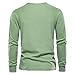 Men's Long Sleeve Ribbed Henley Shirts Stretch 3-Button Cotton T-Shirts Fashion Casual Basic Golf Tops (Large,Green)