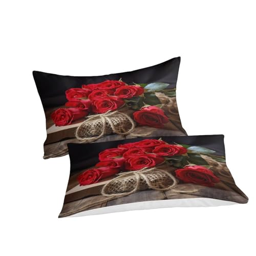 Linge de lit King 220x240cm haut de gamme imprimé fleurs 3D IOFEER - 6