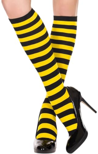 Image of ToBeInStyle Women's Opaque Striped Knee High Warm Nylon Stockings Hosiery