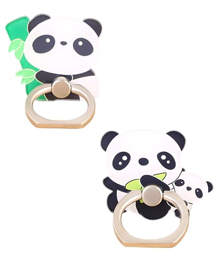 2Pcs Panda Phone Holder for Hand, Phone Ring Grip, Phone Back Holder Grip, Secure Phone Grip for One-Handed Operation