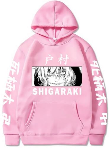 Xuminvty Shigaraki Tomura Casual Hooded Sweater Tomaru Shigaraki Cosplay Hoodie Pullover Tomaru Sweatshirt (US Alpha Medium Regular Regular Pink)