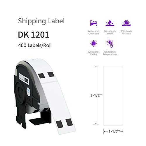 AveneMark 12 Rolls Address Labels Replacement Compatible Brother DK-1201(1-1/7" x 3-1/2"), for Brother QL Printer Mailing Postage Shipping Labels, 400 Pcs/Roll, 4800 + 1 Detachable Frame by AveneMark - Image 3