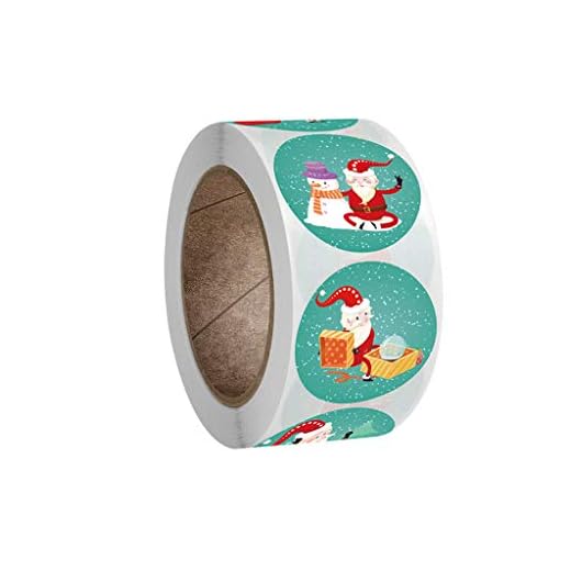 Paquete de regalo de decoración Roll Gift Holiday Roll 1 pegatina Navidad decoración del hogar pegatinas Pinterest (blanco, talla única)