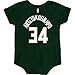 Outerstuff NBA Newborn Infants Team Color Name and Number Player Bodysuit Creeper (0/3 Months, Giannis Antetokounmpo Green)