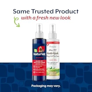 NaturVet Aller-911 Anti-Lick Paw Spray for Dogs & Cats – Includes Aloe Vera – Helps Sooth Itchy Paws, Offers Dog & Cat Allergy Support – Helps Discourage Pet Licking – 8 Oz. Spray