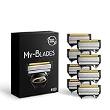 My-Blades Lot de 8 lames de rasoir à 5 lames, lames de rechange compatibles avec Gillette Fusion 5