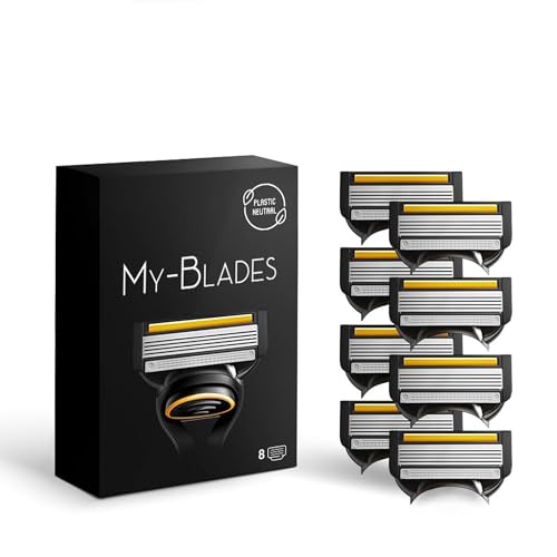 My-Blades® Rasierklingen kompatibel mit Gillette Fusion 5 – Plastikarm, Umweltfreundlich – 8 Hochwertige Ersatzklingen mit 5-fach Klinge