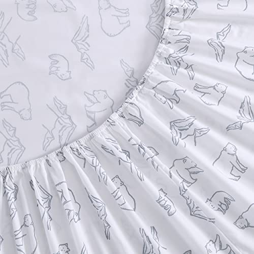Image of Eddie Bauer - Full Sheets, Cotton Percale Bedding Set, Crisp & Cool Home Decor, Dorm Room Essentials (Smokey Bear Camp Grey, Full)