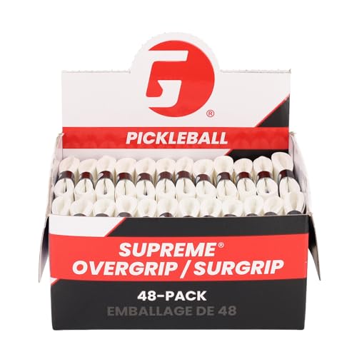 GAMMA Pickleball Supreme Overgrip, Easy to Apply Grip Tape for Pickleball Paddles, Badminton, Squash, Padel Racquets, Replacement Tacky Over Wrap Bands, White