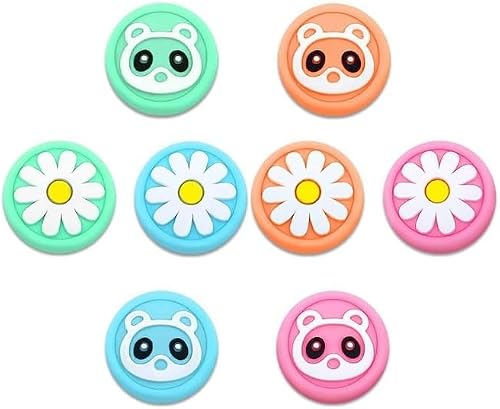 Cute Themed Thumb Grip Caps, 8 PCS Soft Silicone Non-Slip Joystick Covers, Enhanced Gaming Control & Protection, Compatible with Nintendo Switch, Switch Lite and Joy-Con Controllers