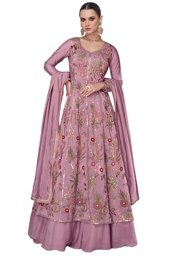 Miss Ethnik Women's Pink Vipro Silk Stitched Top With Bottom and ...