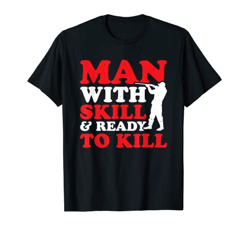 Hombre Man with Skill Caza del Coyote Camiseta