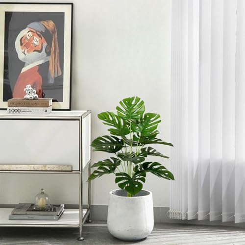 AIVORIUY Planta Artificial Palma con Maceta, Arbol Artificial Grande Plastico Hojas Realistas Decorativa para Interior y Exterior Hogar Salón Oficina Dormitorio (75cm Grande Monstera Verde) - imagen 6