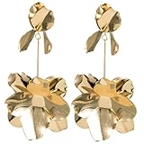 ORFOFE Pendientes Colgantes para Mujer en Aleación Dorada, Diseño Geométrico Llamativo, Color Oro, 1 Par, Joyería de Moda Adecuado para Fiestas y Uso Diario