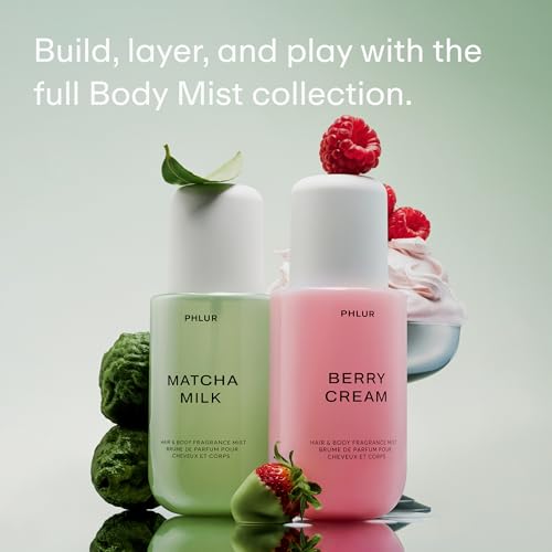 Image of PHLUR Berry Cream Body Mist, 3 Fl Oz - Hair and Body Perfume | Sweet Berries & Vanilla Perfume Body Spray with Strawberry, Cream, Vanilla Bean and Sugared Amber Fragrance